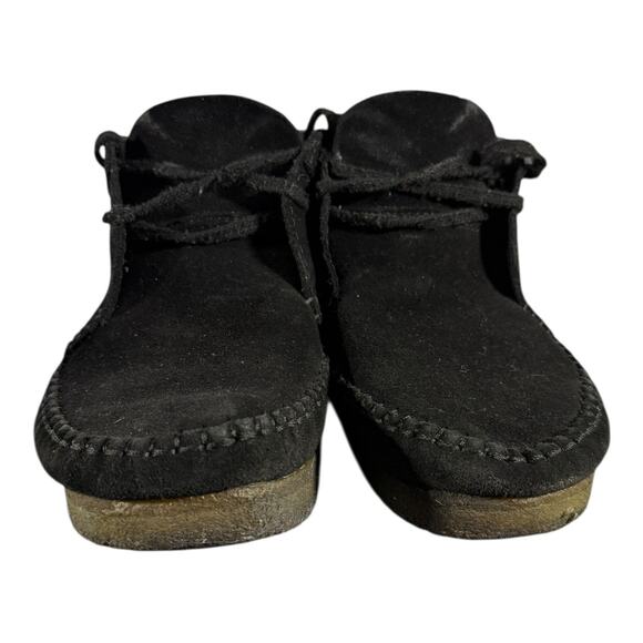 Clarks Originals Wallabee Boot Men’s 9 Black Suede Leather Crepe Sole Moccasin - Picture 2 of 8